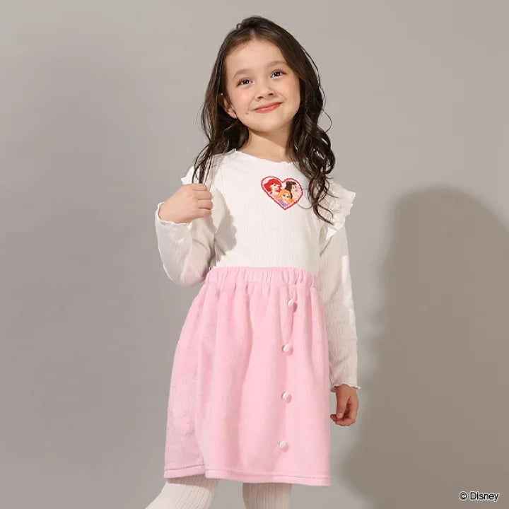 日本童裝 BDL x Disney 公主拼接連身裙 100-130cm 女童款 冬季 DRESSES