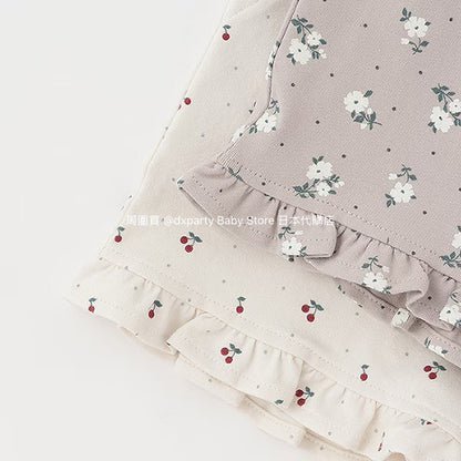 Japanese children's clothing pe#main ruffle shorts 80-130cm girls summer PANTS 