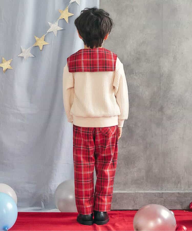 日本童裝 apres les cours 格仔長褲 80-130cm 男童款 冬季 Pants 聖誕紅/新年紅