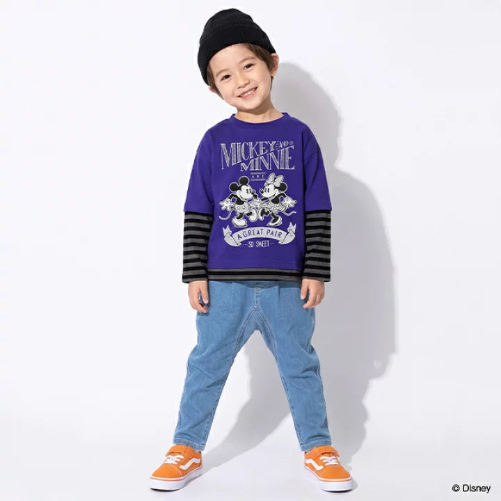 日本童裝 BDL x Disney 假兩件印花上衣 90-140cm 男童款 秋季 TOPS