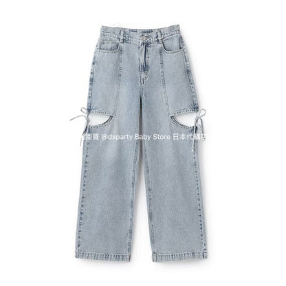Lovetoxic Ribbon Slit Jeans (140-160cm) for Girls (Summer) 