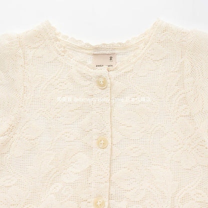 Japanese children's clothing pe#main lace skirt shirt 80-130cm girls summer TOPS 