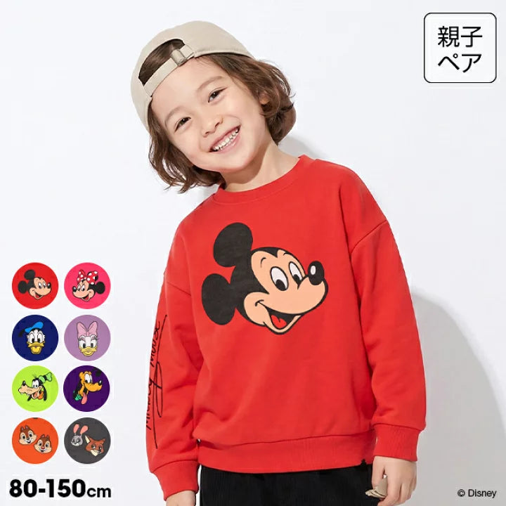 日本童裝 BDL x Disney 親子裝 印花衛衣 80-150cm 男童款/女童款 秋季 TOPS  聖誕紅/新年紅