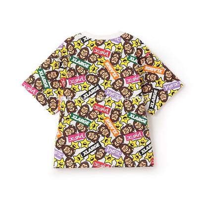 Japanese children's clothing X-girl Stages gorilla print top 80-140cm girls summer TOPS 