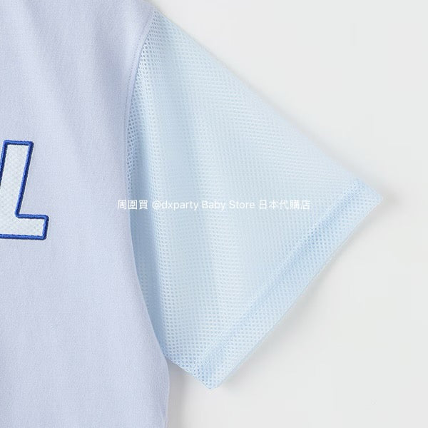 Japanese children's clothing X-girl Stages mesh sleeve patchwork top 90-140cm girls summer TOPS 