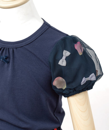 Japanese children's clothing panpantutu puff sleeve top 80-150cm girls summer TOPS 