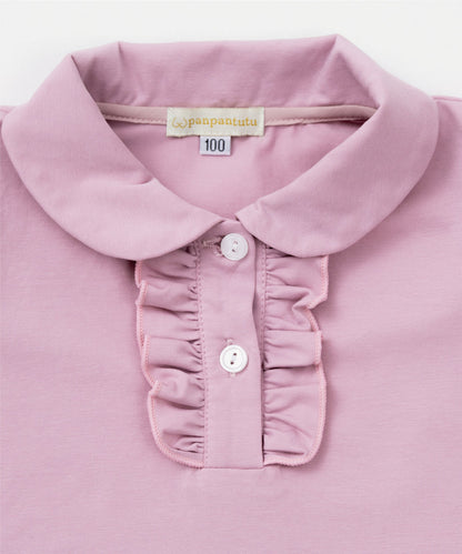 Japanese children's clothing panpantutu classic ruffle shirt 80-150cm girls summer TOPS interview / banquet / performance 