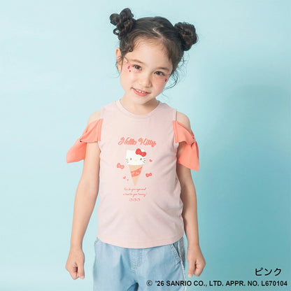 日本童裝 Branshes x Sanrio 雪紡露肩上衣 90-130cm 女童款 夏季 TOPS