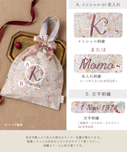 日本童裝 panpantutu x Sanrio Hello Kitty 可繡名 抽繩袋 M-L 包系列 其他品牌