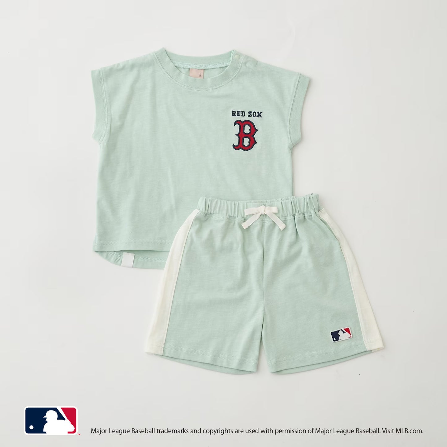 日本童裝 pe#main x 【MLB】上衣短褲兩件套裝 80-130cm 男童款 夏季 TOPS PANTS