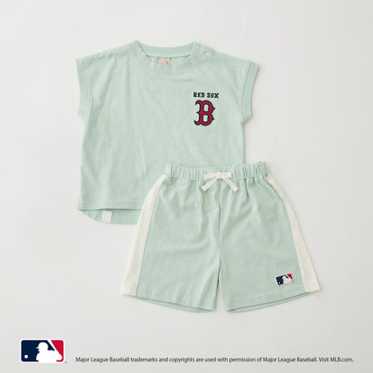 日本童裝 pe#main x 【MLB】上衣短褲兩件套裝 80-130cm 男童款 夏季 TOPS PANTS
