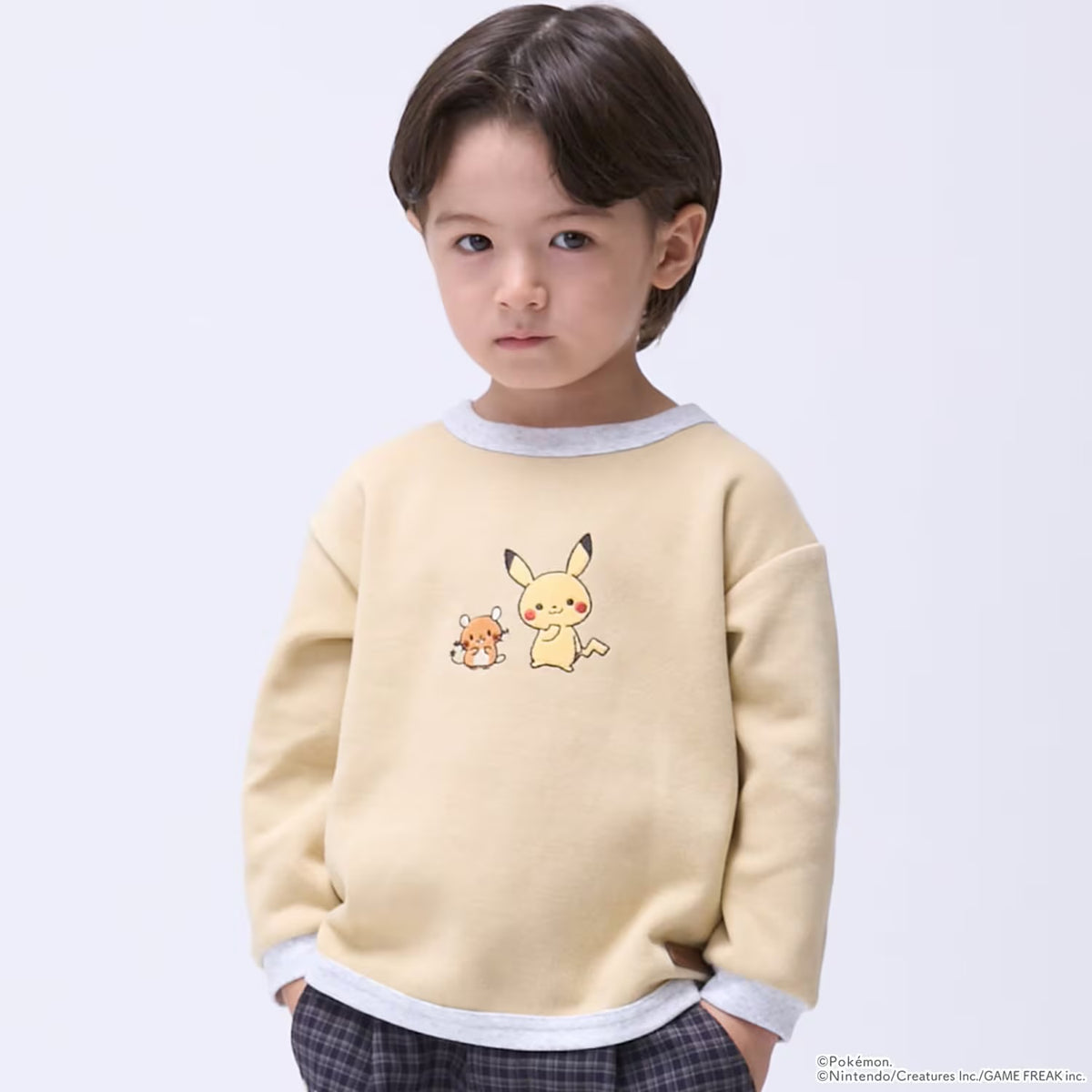 日本童裝 pe#main x【monpoke】貼花長袖上衣 80-120cm 男童款/女童款 秋季 TOPS