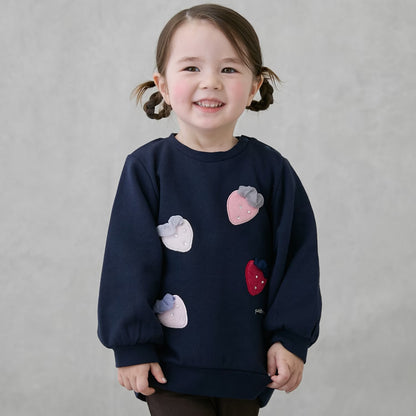 日本童裝 pe#main 士多啤梨圖案衛衣 80-130cm 女童款 冬季 TOPS