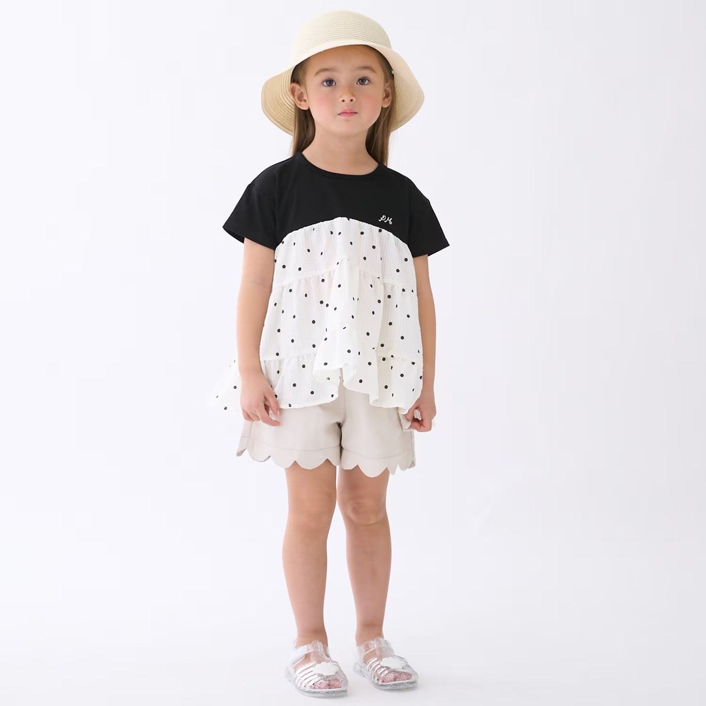 日本童裝 pe#main 拼接上衣 80-130cm 女童款 夏季 TOPS