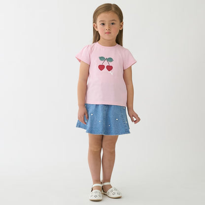 日本童裝 pe#main 珍珠牛仔短裙 80-130cm 女童款 夏季 SKIRTS