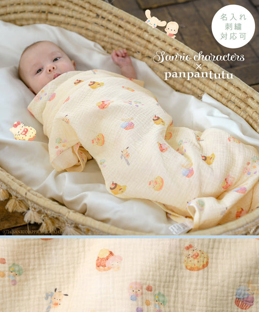 日本直送 panpantutu x Sanrio 可繡名 紗布＋口水巾＋手巾 三件套裝 初生嬰兒 日常用品
