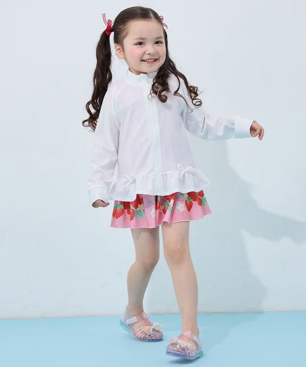 日本童裝 aF#a325 防UV 泳衣外套 100-150cm 女童款 夏季 夏日玩水泳衣特輯