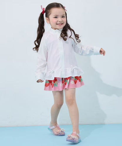 日本童裝 aF#a325 防UV 泳衣外套 100-150cm 女童款 夏季 夏日玩水泳衣特輯