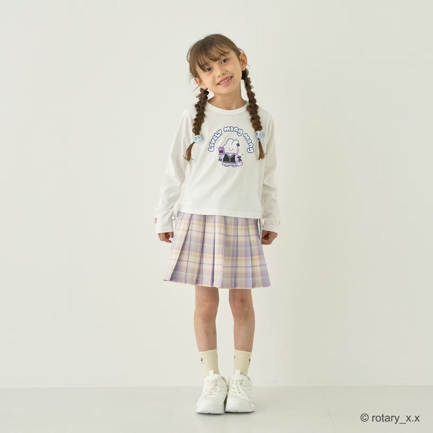 日本童裝 Ly# mine x Lovely MongMong 印花上衣 100-140cm 女童款 秋季 TOPS