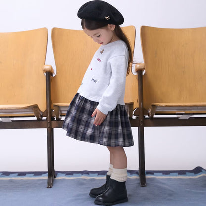 日本童裝 pe#main x【POLO BCS】假兩件拼接連身裙 80-130cm 女童款 秋季 DRESSES