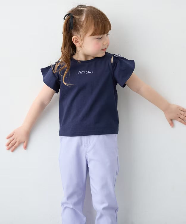 日本童裝 aF#a325 蝴蝶結露肩上衣 90-150cm 女童款 夏季  TOPS