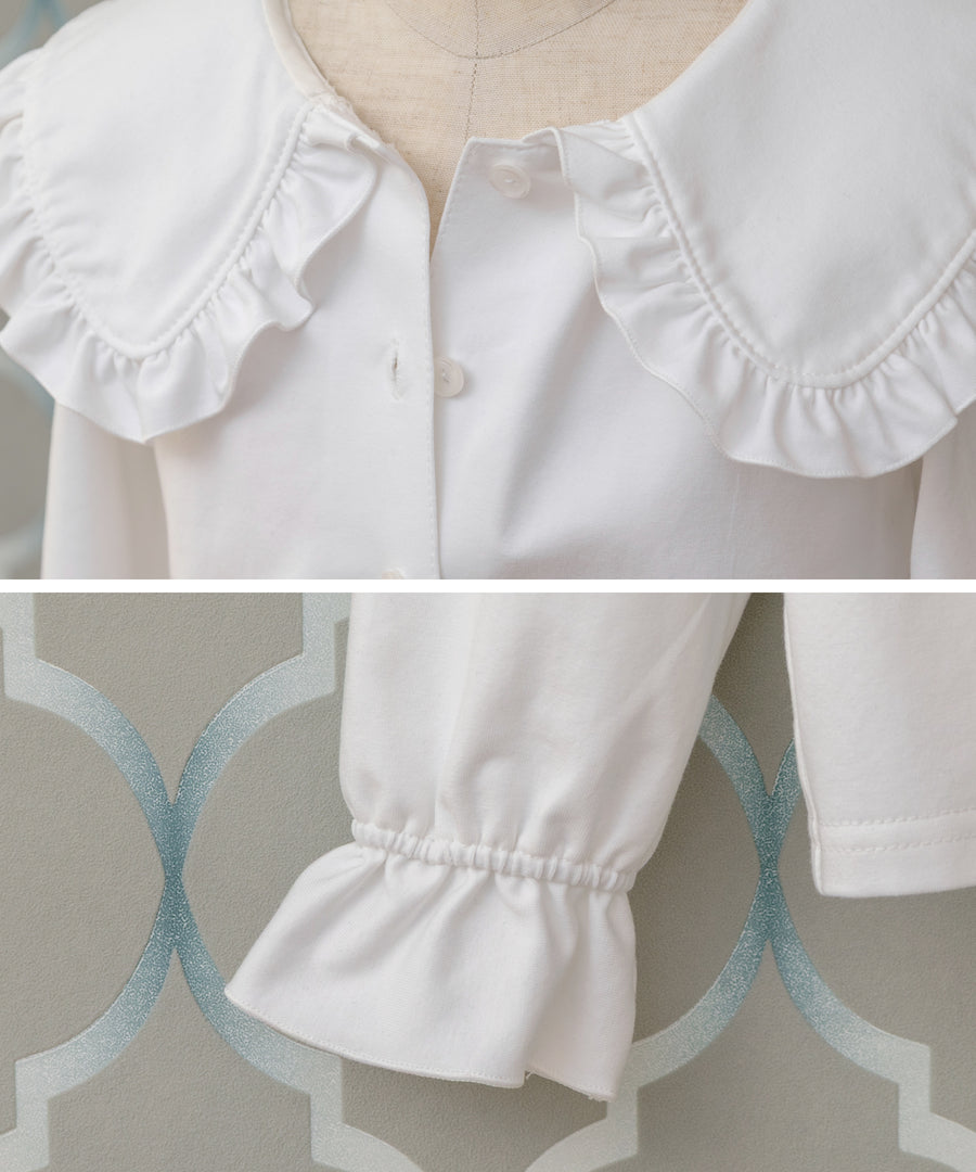 日本童裝 panpantutu 荷葉邊襯衫 90-140cm 女童款 夏季 TOPS 面試/宴會/表演