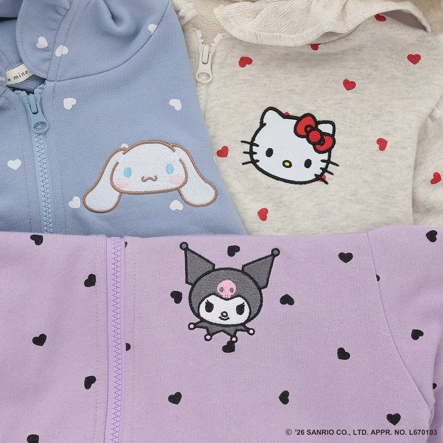 日本童裝 Ly# mine x Sanrio 花邊口袋衛衣外套 90-140cm 女童款 秋季 OUTERWEAR
