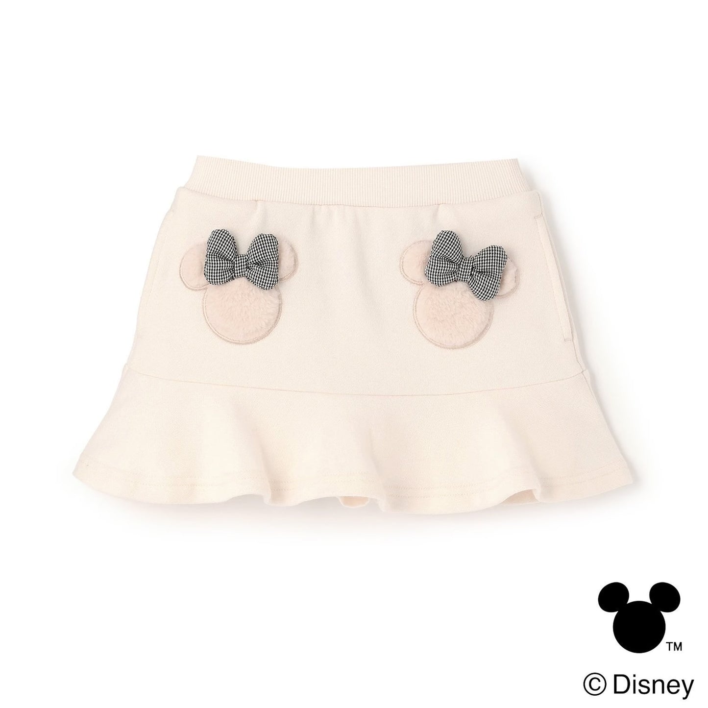 日本童裝 pe#main x Disney 毛毛圖案短裙 80-130cm 女童款 冬季 SKIRTS 聖誕紅/新年紅