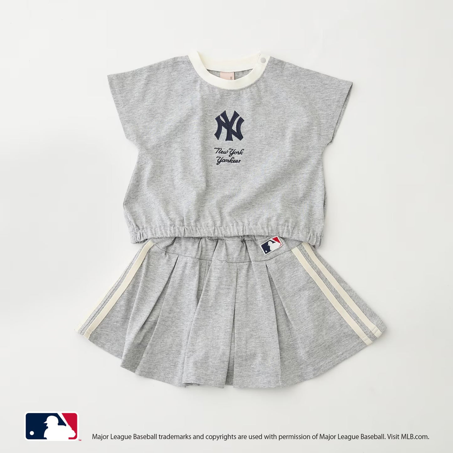 日本童裝 pe#main x 【MLB】上衣短裙兩件套裝 80-130cm 女童款 夏季 TOPS SKIRTS