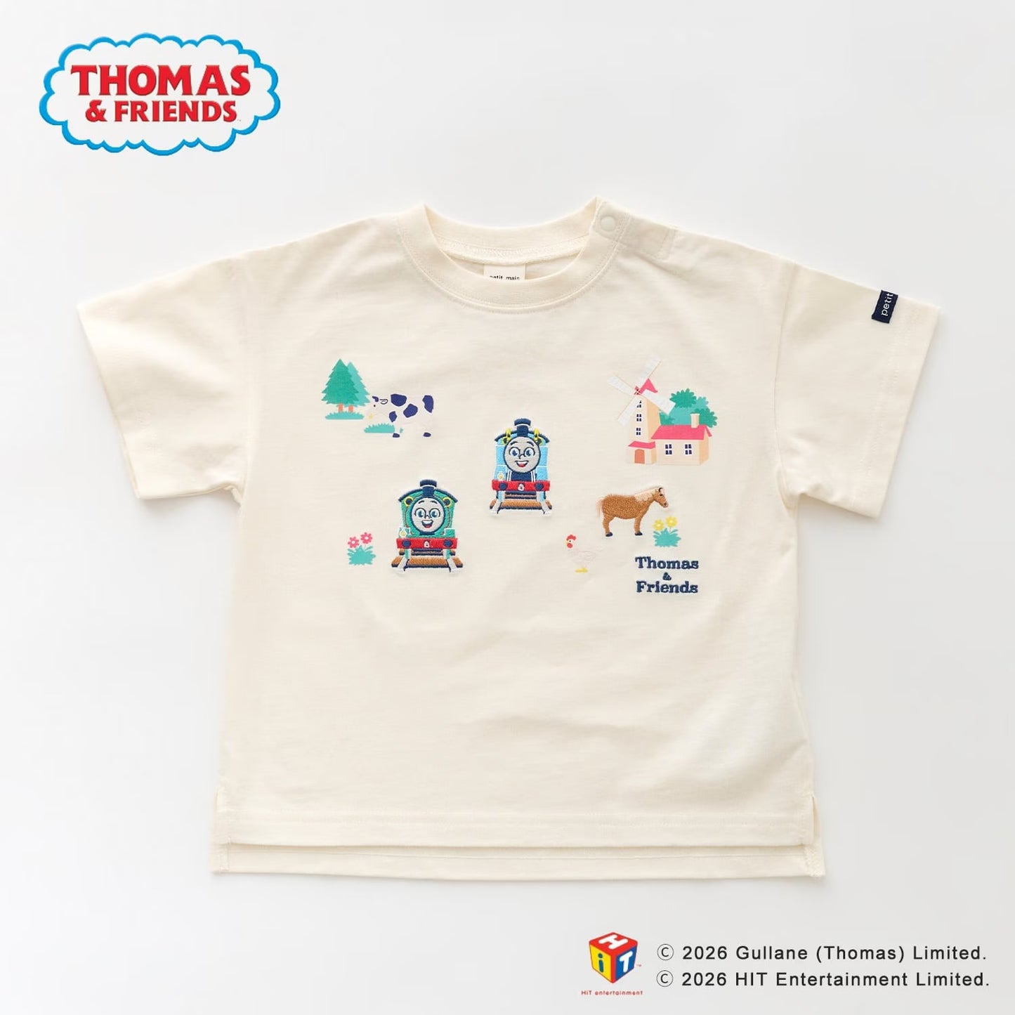 日本童裝 pe#main x Thomas 刺繡圖案上衣 80-130cm 男童款/女童款 夏季 TOPS