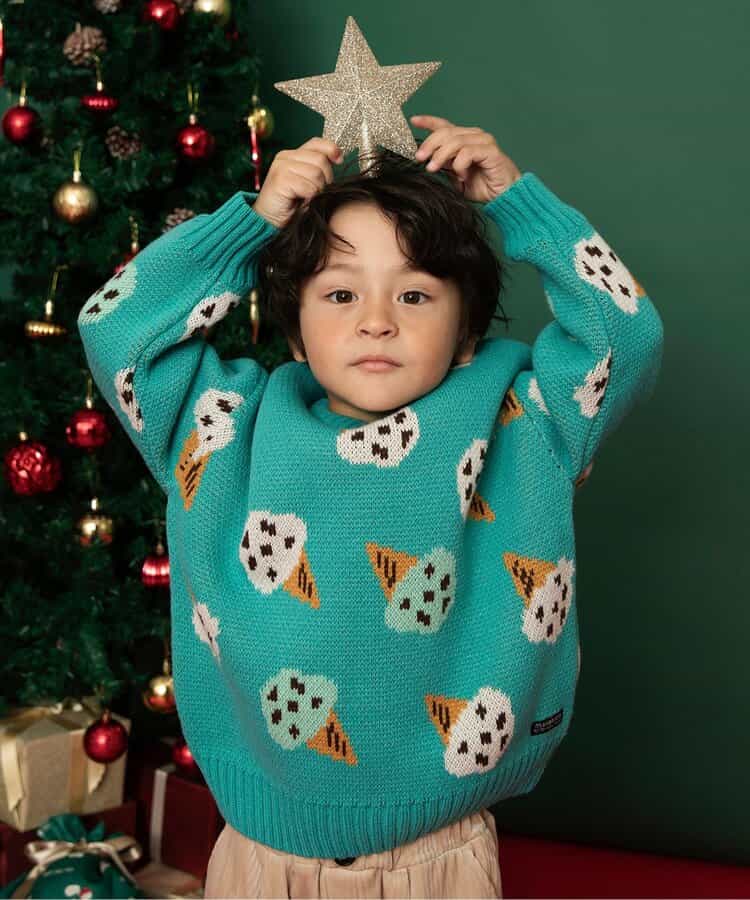 日本童裝 BREEZE 針織冷衫 80-140cm 男童款/女童款 冬季 Tops Christmas 聖誕快樂特輯 聖誕服裝/飾物配件