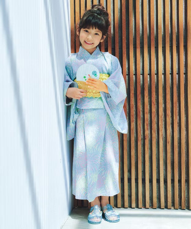 日本童裝 aF#a325 2Way 日本浴衣3件套裝 日本和服 110-140cm 女童款 夏季 OUTERWEAR DRESSES 日本夏祭慶典特輯