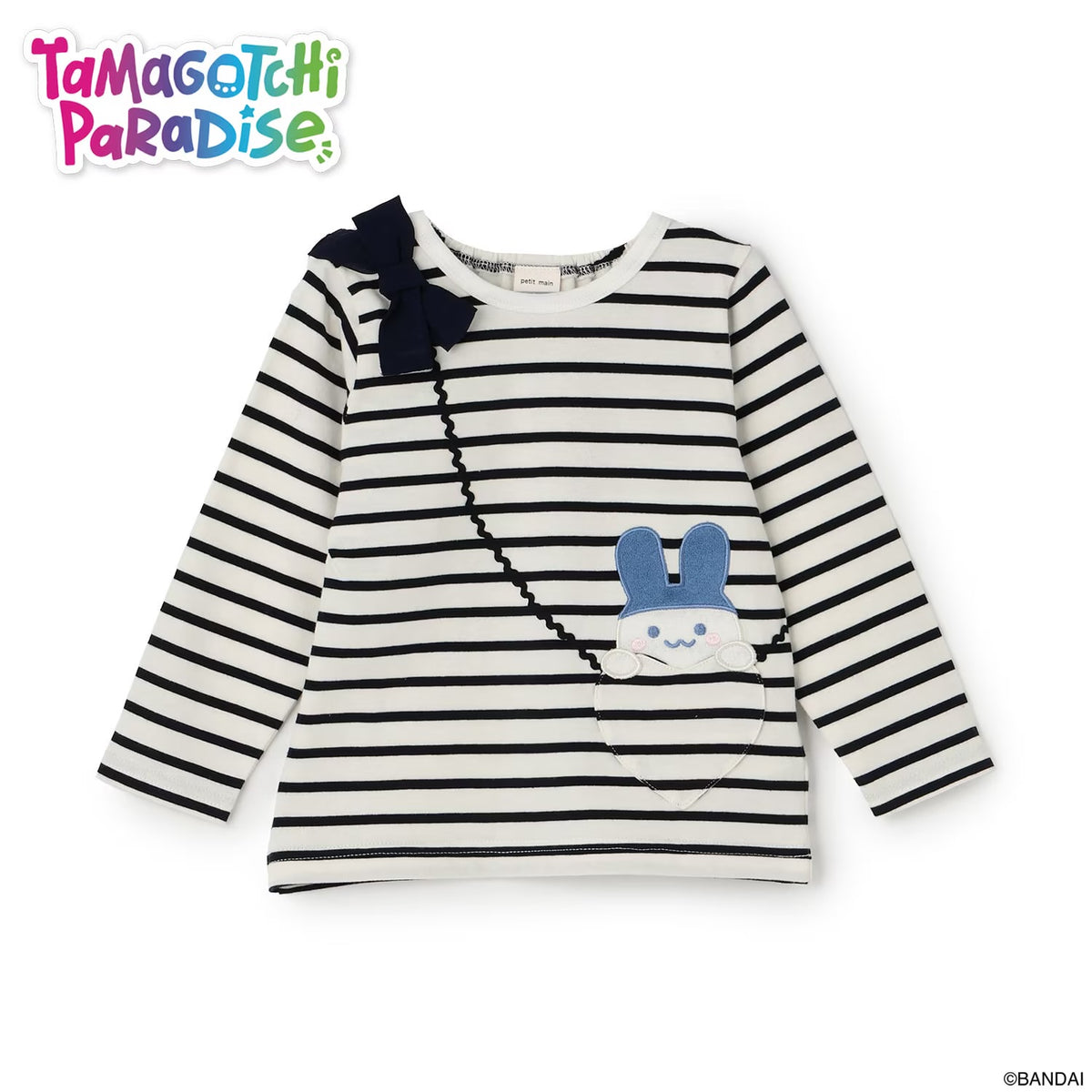 日本童裝 pe#main x【Tamagotchi】蝴蝶結肩上衣 90-130cm 女童款 秋季 TOPS