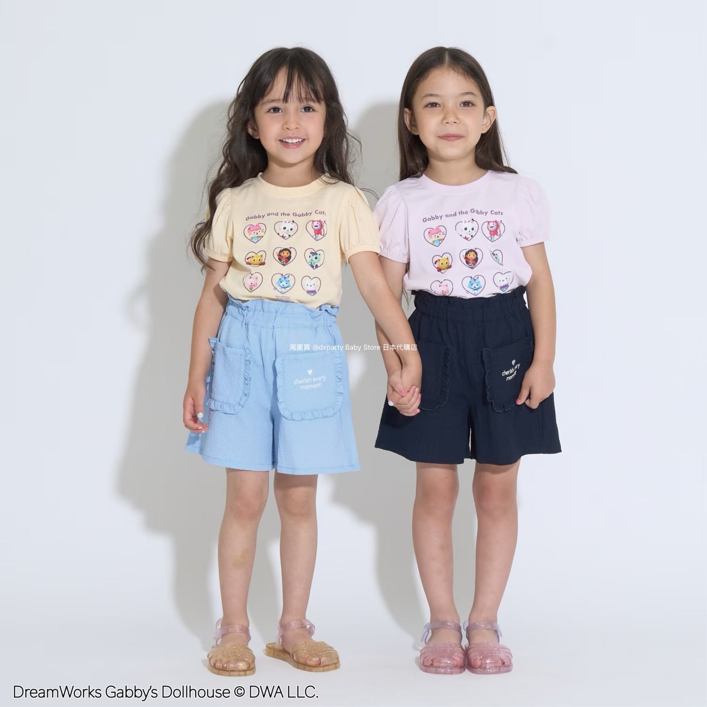 Japanese children's clothing Ly# mine x GABBY'S DOLLHOUSE printed top 100-130cm girls summer TOPS 