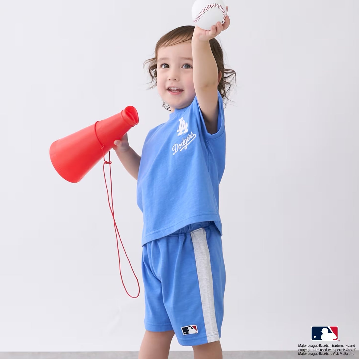 日本童裝 pe#main x 【MLB】上衣短褲兩件套裝 80-130cm 男童款 夏季 TOPS PANTS