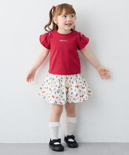 日本童裝 aF#a325 蝴蝶結露肩上衣 90-150cm 女童款 夏季  TOPS