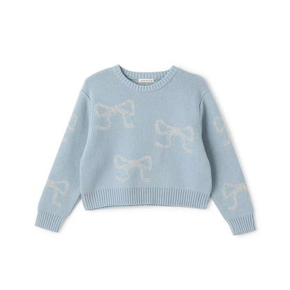 日本童裝 Ly# mine 閃閃蝴蝶結針織毛衣 110-140cm 女童款 冬季 TOPS