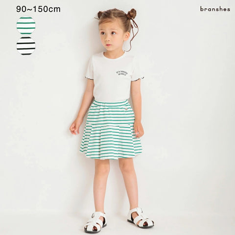 日本童裝 Branshes 條紋短裙 90-150cm 女童款 夏季  SKIRTS