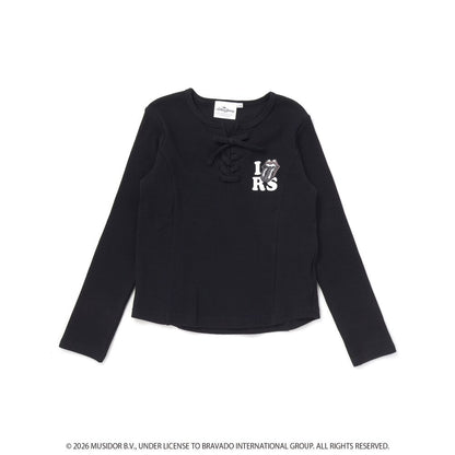 日本童裝 NEXCHIC x The Rolling Stones 繫帶羅紋上衣 110-150cm 女童款 秋季 TOPS 其他品牌童裝 聖誕紅/新年紅