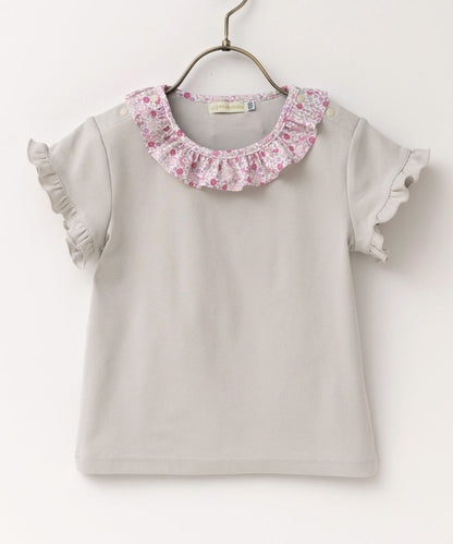 日本童裝 panpantutu 碎花領上衣 80-140cm 女童款 夏季 TOPS