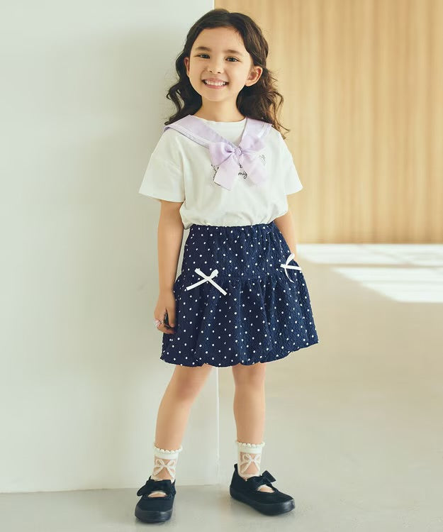 日本童裝 aF#a325 泡泡波點短裙 110-150cm 女童款 夏季 SKIRTS