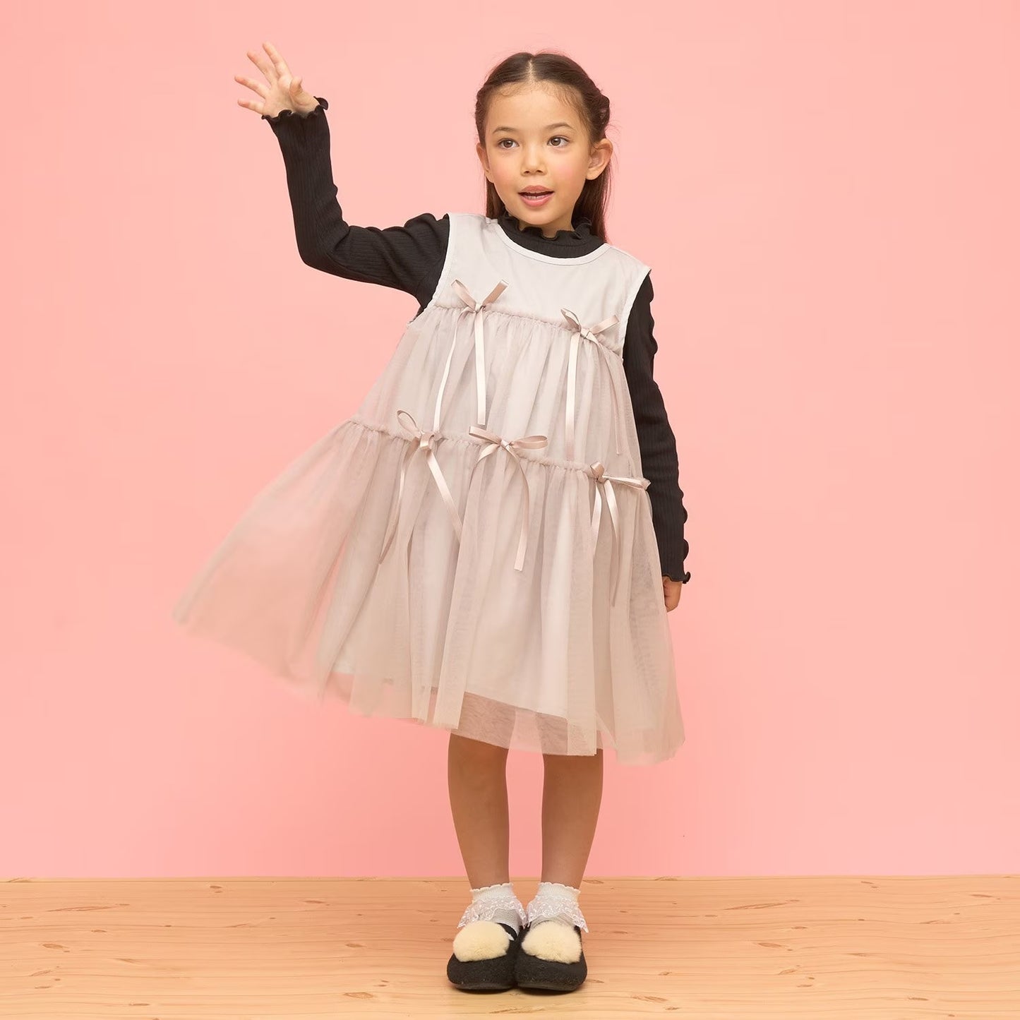 日本童裝 Ly# mine 蓬鬆薄紗多層連身裙 100-150cm 女童款 冬季 DRESSES