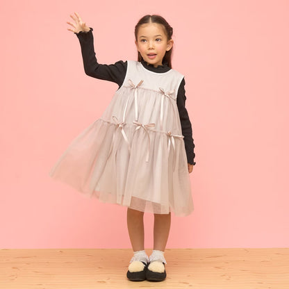 日本童裝 Ly# mine 蓬鬆薄紗多層連身裙 100-150cm 女童款 冬季 DRESSES