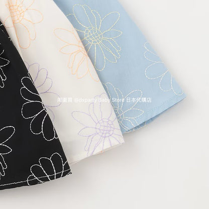 Japanese children's clothing pe#main flower embroidered skirt 80-130cm girls summer SKIRTS 