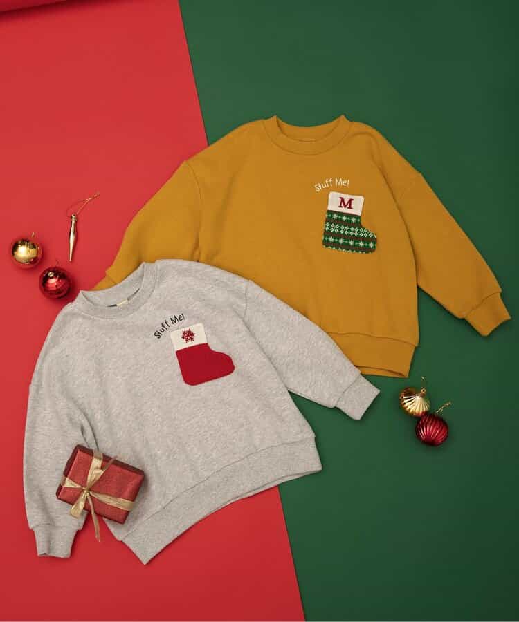 日本童裝 BREEZE 聖誕襪口袋衛衣 80-140cm 男童款/女童款 冬季 Tops Christmas 聖誕快樂特輯 聖誕服裝/飾物配件