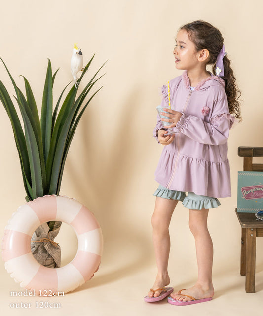 Japanese children's clothing panpantutu UV protection quick-drying series ruffled jacket 80-150cm girls summer outerwear 