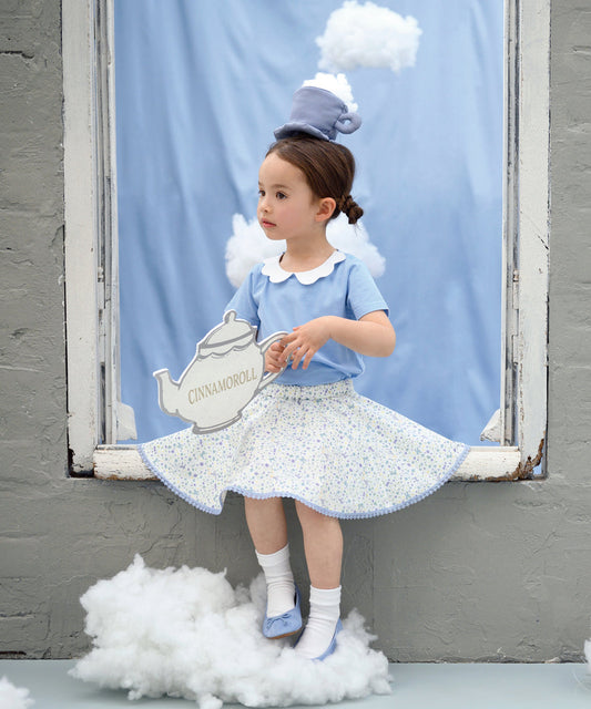 Japanese children's clothing panpantutu lace collar short-sleeved top 90-140cm girls summer TOPS 