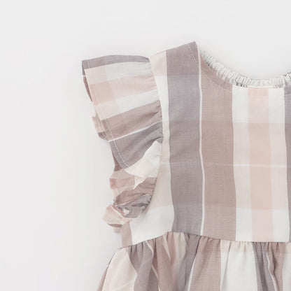 日本童裝 pe#main 格子喇叭身裙 80-130cm 女童款 夏季 DRESSES