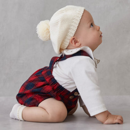 日本童裝 pe#main 刺繡領上衣吊帶褲套裝 70-80cm 男童款/女童款 冬季 TOPS PANTS Jumpsuit 聖誕紅/新年紅