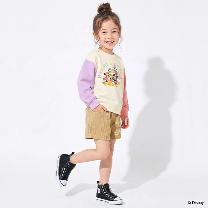 日本童裝 BDL x Disney 親子裝 雙色袖衛衣 90-140cm 男童款/女童款 秋季 TOPS
